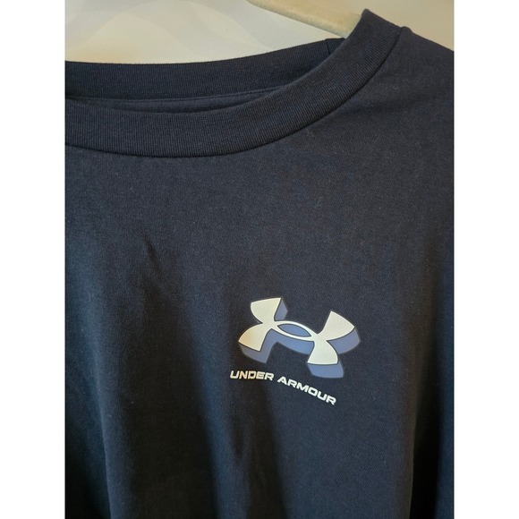 Under Armour Mens Black Loose T Shirt Short Sleeve Big Logo Casual XL - Picture 5 of 9